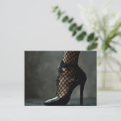 Kant en zwarte stiletto briefkaart (Staand voorkant)
