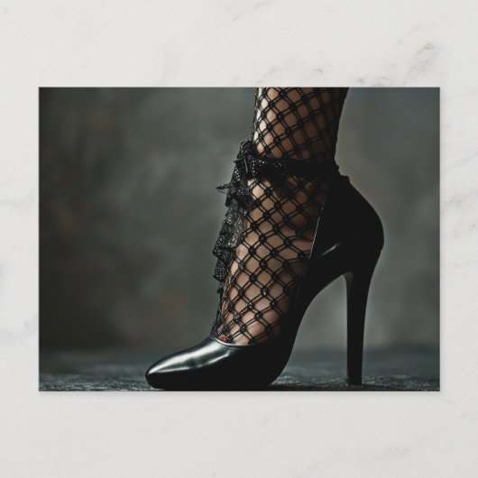 Kant en zwarte stiletto briefkaart (Voorkant)