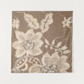 Kant Fijngevoeligheid: Witte Stof Kunstzinnigheid Wandkleed (Voorkant (horizontaal))