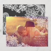 Kant Foto Opslag Datum Aankondiging Vintage Stijl (Voorkant / Achterkant)