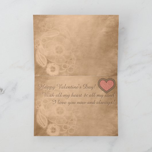 Kant, gebroken hart, getextureerd Roos (gepersonal Feestdagen Kaart (Binnen)