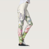  kant gekleurde Floral roze pony Wild Flowers Leggings (Rechts)