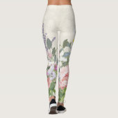  kant gekleurde Floral roze pony Wild Flowers Leggings (Achterkant)