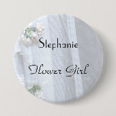 kant gepersonaliseerde Bloemenmeisje Button Pin (Voorkant)