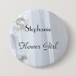  kant gepersonaliseerde Bloemenmeisje Button Pin