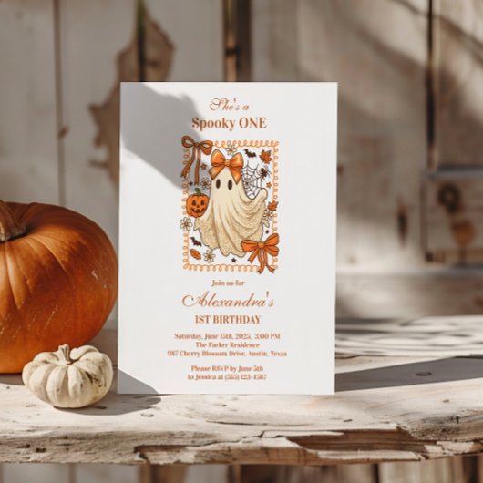 Kant Ghost Coquette Halloween 1e verjaardag Kaart