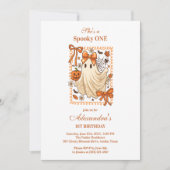 Kant Ghost Coquette Halloween 1e verjaardag Kaart (Voorkant)