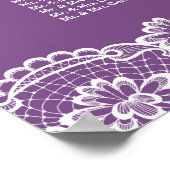 Kant Goud Confetti Paarse bruiloft Zitting Grafiek Poster (Hoek)