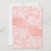 kant gouden Confetti roze bruiloft Kaart (Achterkant)