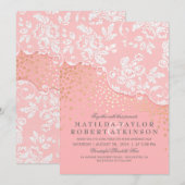 kant gouden Confetti roze bruiloft Kaart (Voorkant / Achterkant)