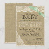  kant groene boog Baby shower Kaart (Voorkant / Achterkant)