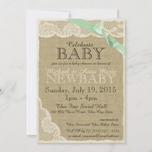  kant groene boog Baby shower Kaart