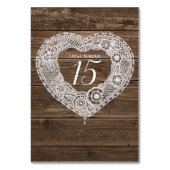 Kant hart kunst hout rustieke land tafel nummers kaart (Voorkant)