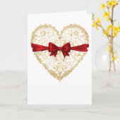 Kant hart rode lint valentijnsdag hart kaart (Gele Bloem)