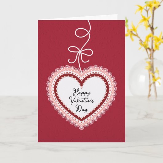 Kant Hart Valentijnsdag Kaart (Gele Bloem)