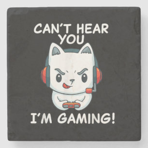 Kant hoor je zelf spelen Cat Gamer gift Stenen Onderzetter