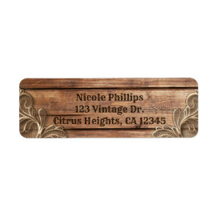 Kant Hout Landelijk Vintage Westers Elegant Trouwe Etiket