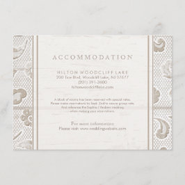 Kant hout rustiek land bruiloft accommodatie informatiekaartje