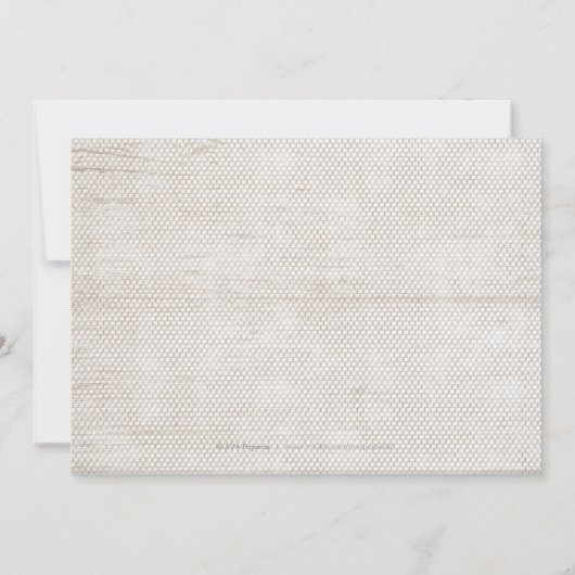 Kant hout rustiek land bruiloft opslaan van de dat save the date (Achterkant)