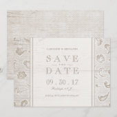 Kant hout rustieke landelijke trouw save the date (Voorkant / Achterkant)