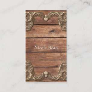 Kant Hout Rustieke Vintage Westerse Elegante Charm Visitekaartje