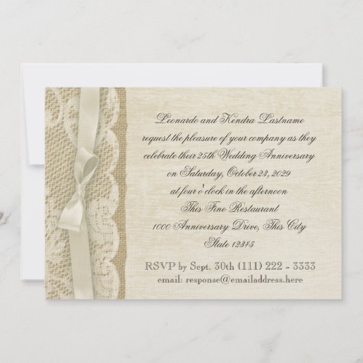 Kant Huwelijksjubileum Kaart (Achterkant)