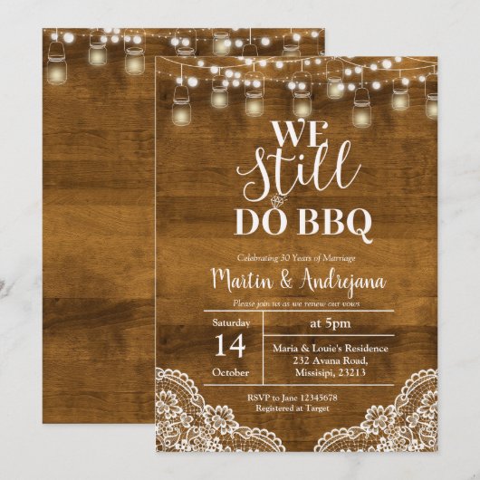Kant Huwelijksjubileum We doen nog steeds BBQ uitn Kaart (Voorkant / Achterkant)