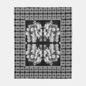 Kant Hydrangea Zwart En Wit Patroon Fleece Deken (Voorkant)
