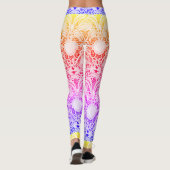 Kant in Heldere Warmte Regenboog Kleuren Ombre Leggings (Achterkant)