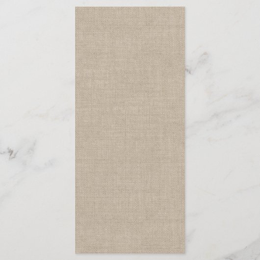 Kant in het wit op Burlap Menu (Achterkant)