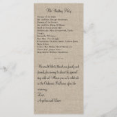 Kant in het zwart op Burlap Wedding Program Programmakaart (Achterkant)