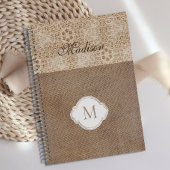 Kant Jute Modern Rustieke Trendsettende Monogram Planner