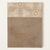 Kant Jute Modern Rustieke Trendsettende Monogram Planner (Achterkant)