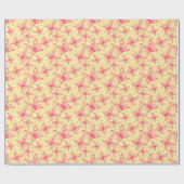 Kant karmozijnrode vlinders op gele stip cadeaupapier (Vlak)