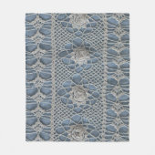  kant: kleine witte rozen. fleece deken (Voorkant)
