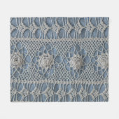  kant: kleine witte rozen. fleece deken (Voorkant (Horizontaal))