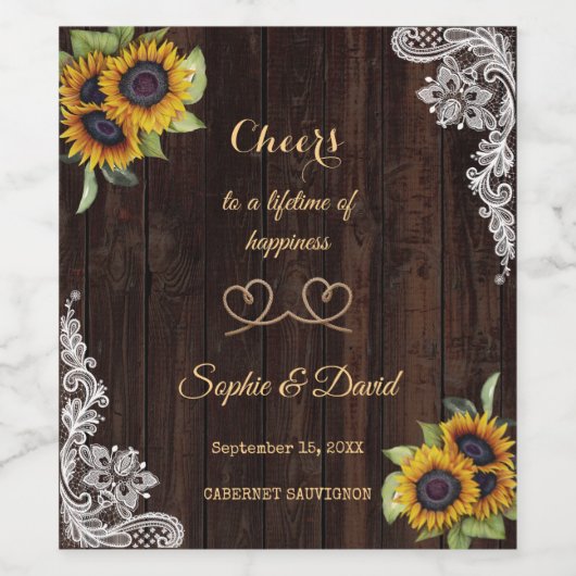 Kant Koord 'We Tied The Knot' BBQ Wijn Etiket (Enkel label)