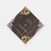 Kant Koord 'We Tied The Knot' Zonnebloemen Servet (Hoek)