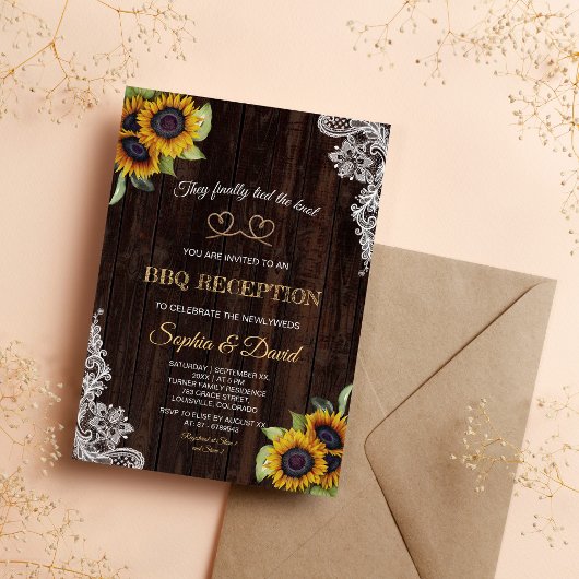 Kant Koord 'We Trokken De Knoop Aan' Zonnebloemen  Kaart