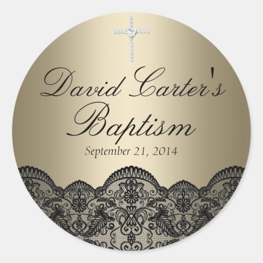  Kant & Kruis Gouden Doop Sticker (Voorkant)