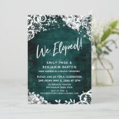 Kant, Lichtjes & Bloemen over Grunge Teal We Zijn  Kaart (Staand voorkant)