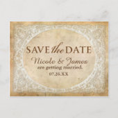kant Lijst rustiek Save the Date Briefkaart (Voorkant)