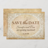 Kant Lijst Rustiek Save the Date Kaart (Voorkant / Achterkant)