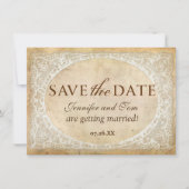 Kant Lijst Rustiek Save the Date Kaart (Voorkant)