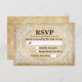 Kant Lijst Rustieke Romantische Bruiloft RSVP (Voorkant / Achterkant)