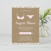  kant | Lingerie Vrijgezellenfeest Invite Kaart (Staand voorkant)