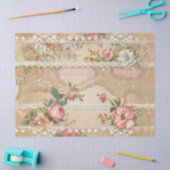 Kant loopt door Rozen decoupage tissue papier (Craft)