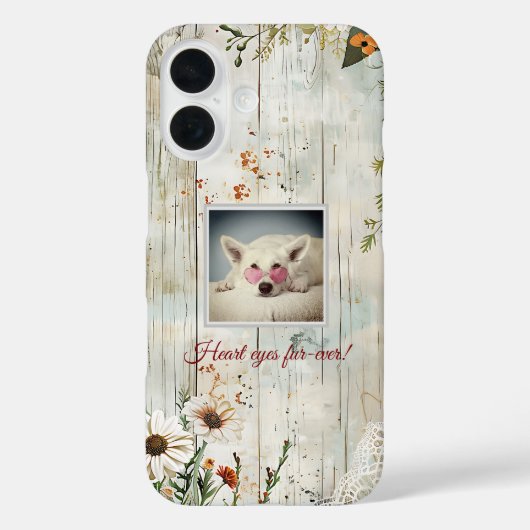  kant & madeliefjes & foto rustieke iPhone-hoesje Case-Mate iPhone Case (Achterkant)