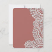  kant Marsala of een kleur bruiloft Kaart (Achterkant)