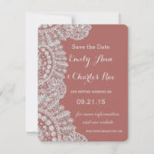  kant Marsala of een kleur bruiloft Kaart (Voorkant)